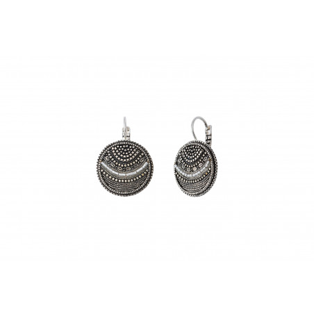 On-trend metal and Japanese seed beads sleeper earrings l silver-plated85504