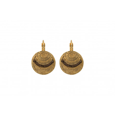 Sunny metal and Japanese seed bead sleeper earrings l gold-plated
