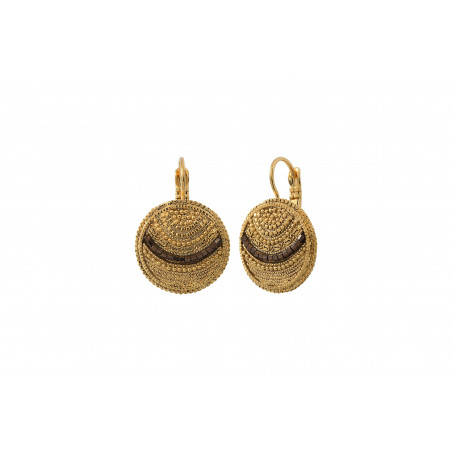 Sunny metal and Japanese seed bead sleeper earrings l gold-plated85507