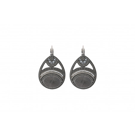 Graphic Prestige crystal sleeper earrings | silver