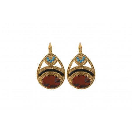 Sophisticated jasper and Prestige crystal sleeper earrings | red
