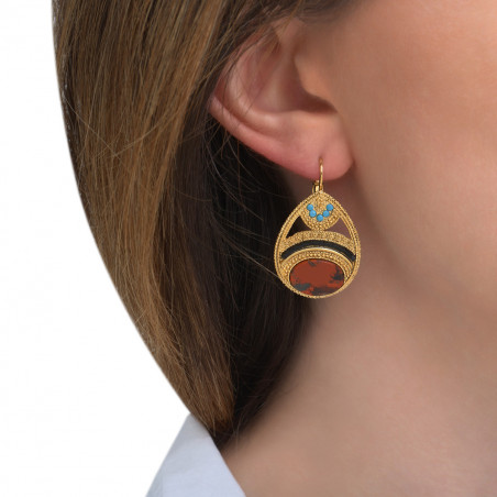 Sophisticated jasper and Prestige crystal sleeper earrings | red85542