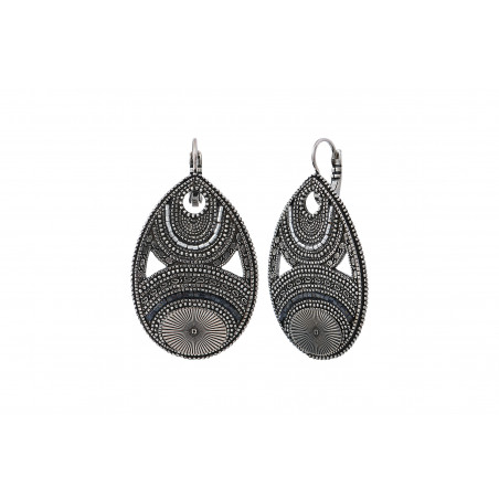 Feminine metal and Japanese seed beads sleeper earrings l silver-plated85576