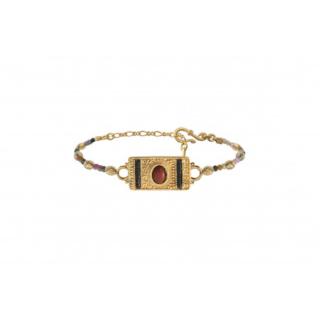 Glamorous jasper and tourmaline flexible bracelet| red