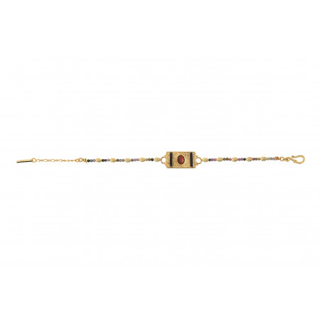 Glamorous jasper and tourmaline flexible bracelet| red85623