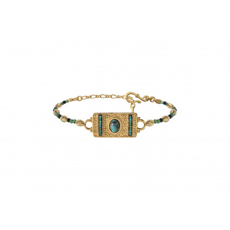 Bohemian anyolite flexible bracelet | green