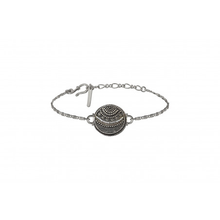 Bracelet souple classique métal et perles du Japon I argent
