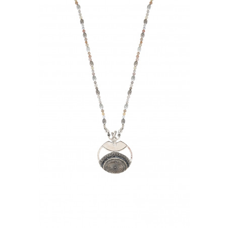 Feminine metal Japanese seed bead pendant| silver-plated85680