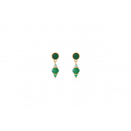 Elegant agate and apatite earrings for pierced ears l green