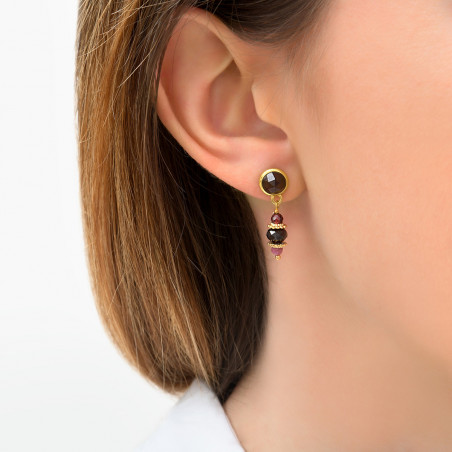 Sophisticated garnet and tourmaline earrings for pierced ears | purple85750