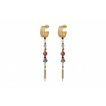 Romantic quartz and labradorite earrings for pierced ears l pink