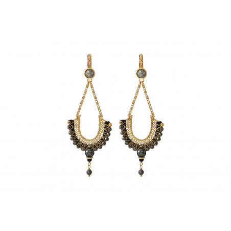 On-trend onyx and pyrite sleeper earrings | black