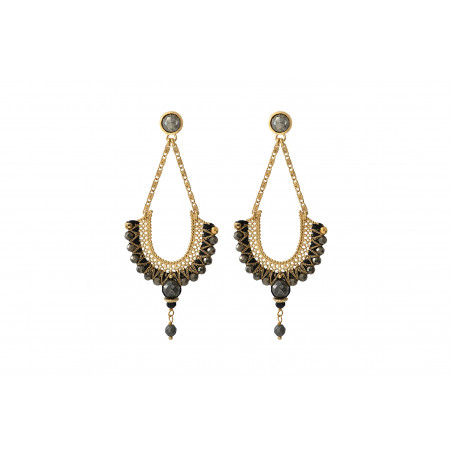 On-trend onyx and pyrite earrings for pierced ears | black