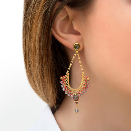 Beautiful garnet and labradorite earrings for pierced ears l red85826