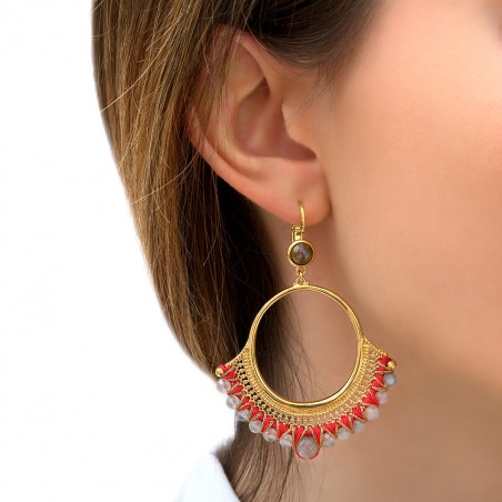 Glamorous labradorite sleeper earrings| red85832