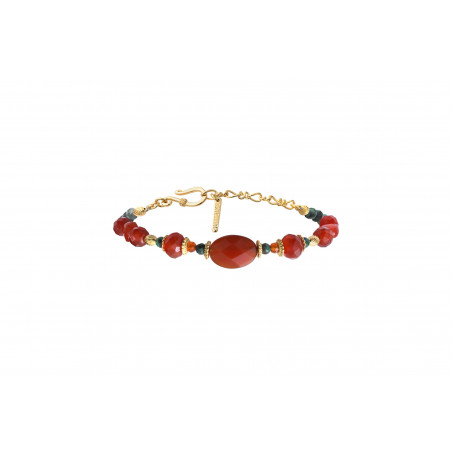 Bracelet souple habillé cornaline et chrysocolle I rouge