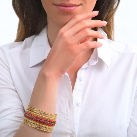 Feminine filigree and labradorite cuff bracelet | red85890