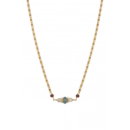 Timeless garnet and fluorite pendant necklace | red85898