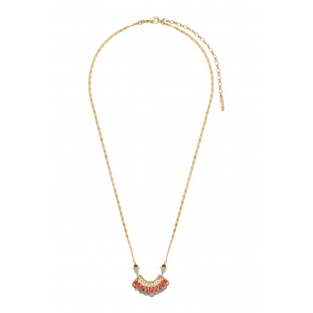 Glamorous garnet and labradorite pendant necklace| red