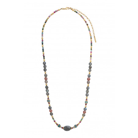 Feminine garnet quartz and labradorite gemstone necklace | red