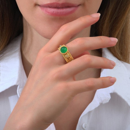 On-trend adjustable agate ring | green85948