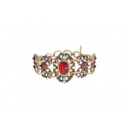 Glamorous Prestige crystal double row bracelet | red