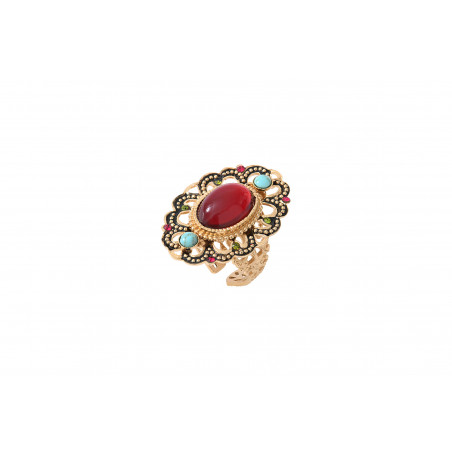 Festive Prestige crystal adjustable ring | red