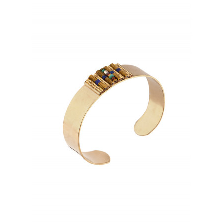 On-trend bangle with turquoise and garnet | Multicoloured