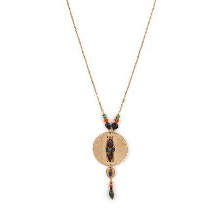 Glamorous necklace with turquoise and garnet | Multicoloured