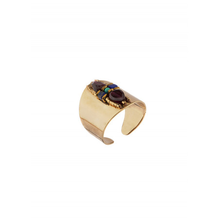 Luxury ring with turquoise and garnet | Multicoloured