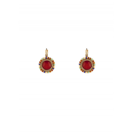 Chic Japanese bead sleepers earrings l Red