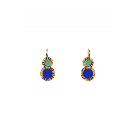 Bohemian lapis lazuli sleepers earrings l Blue