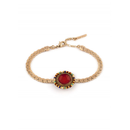 Bracelet souple mode perles du Japon I Rouge