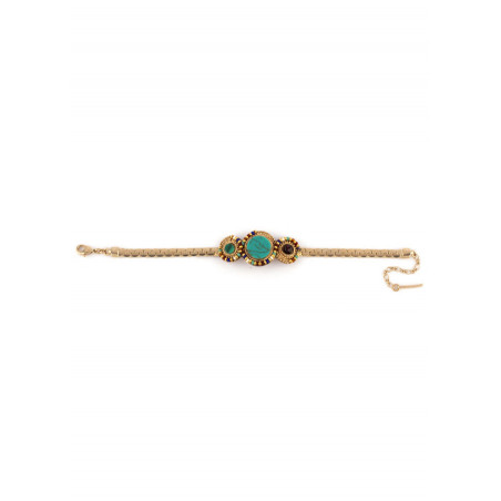 Bracelet souple glamour turquoise et malachite I Multicolore86203