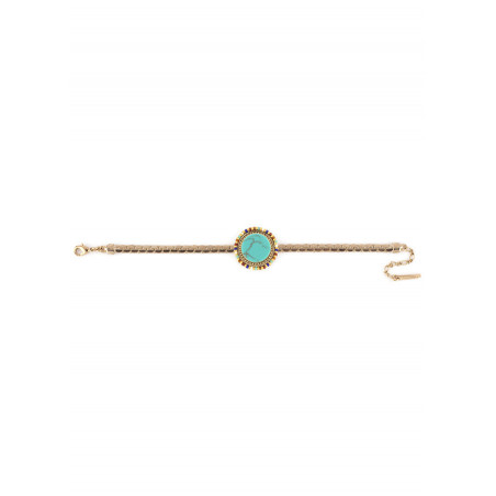 Chic turquoise and Japanese bead flexible bracelet| Green86204