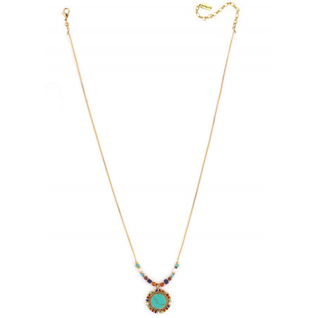 Collier pendentif glamour lapis lazuli et turquoise I Turquoise86208