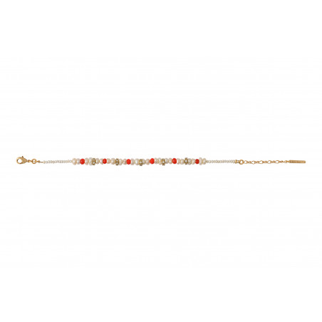 Sophisticated soft bracelet with river pearls and sea bamboo | coral86312