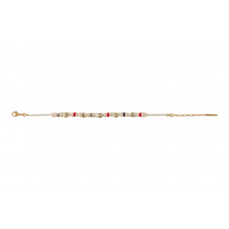 Bracelet souple féminin perles de rivière grenat labradorite I vert86315