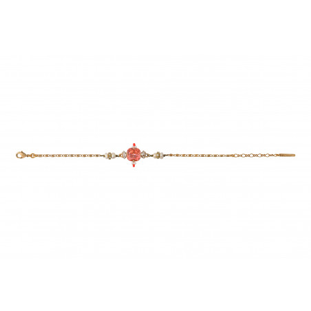 Bracelet souple romantique cristaux et perles de rivière - corail86318