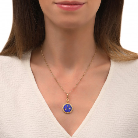 Miniature feminine star medallion in fine gilded metal - blue86393