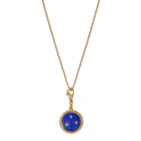 Miniature feminine star medallion in fine gilded metal - blue86394