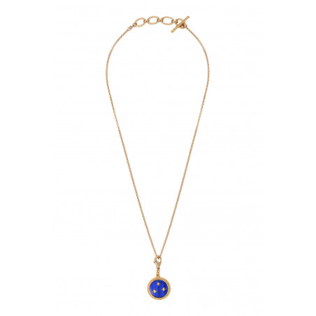 Miniature feminine star medallion in fine gilded metal - blue86395