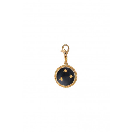 Miniature romantic star medallion in fine gilded metal - Black