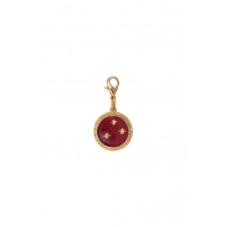 Miniature glamour star medallion in fine gilded metal - red