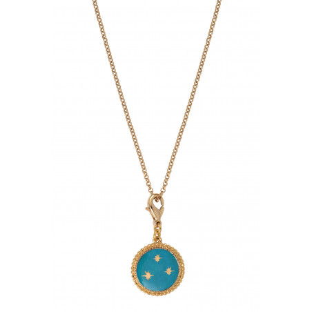 Miniature star medallion in fine gilded metal - turquoise86406