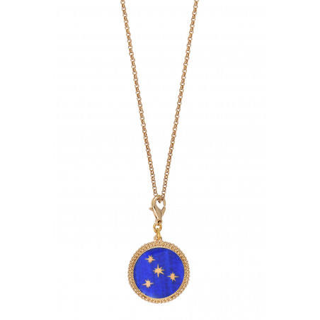 Refined star medallion in fine gilded metal - blue86414