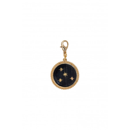 Médaille sophistiquée étoiles métal doré à l'or fin I noir