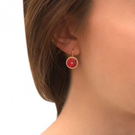 Glamour lever back star earrings in fine gilded metal | red86533