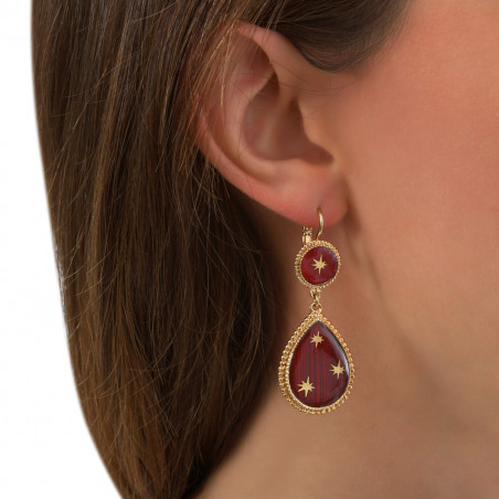 Audacious lever back drop earrings with stars | red86553