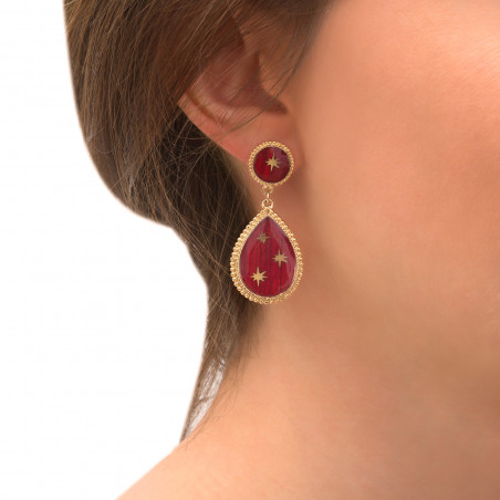 Audacious stud drop earrings with stars | red86563